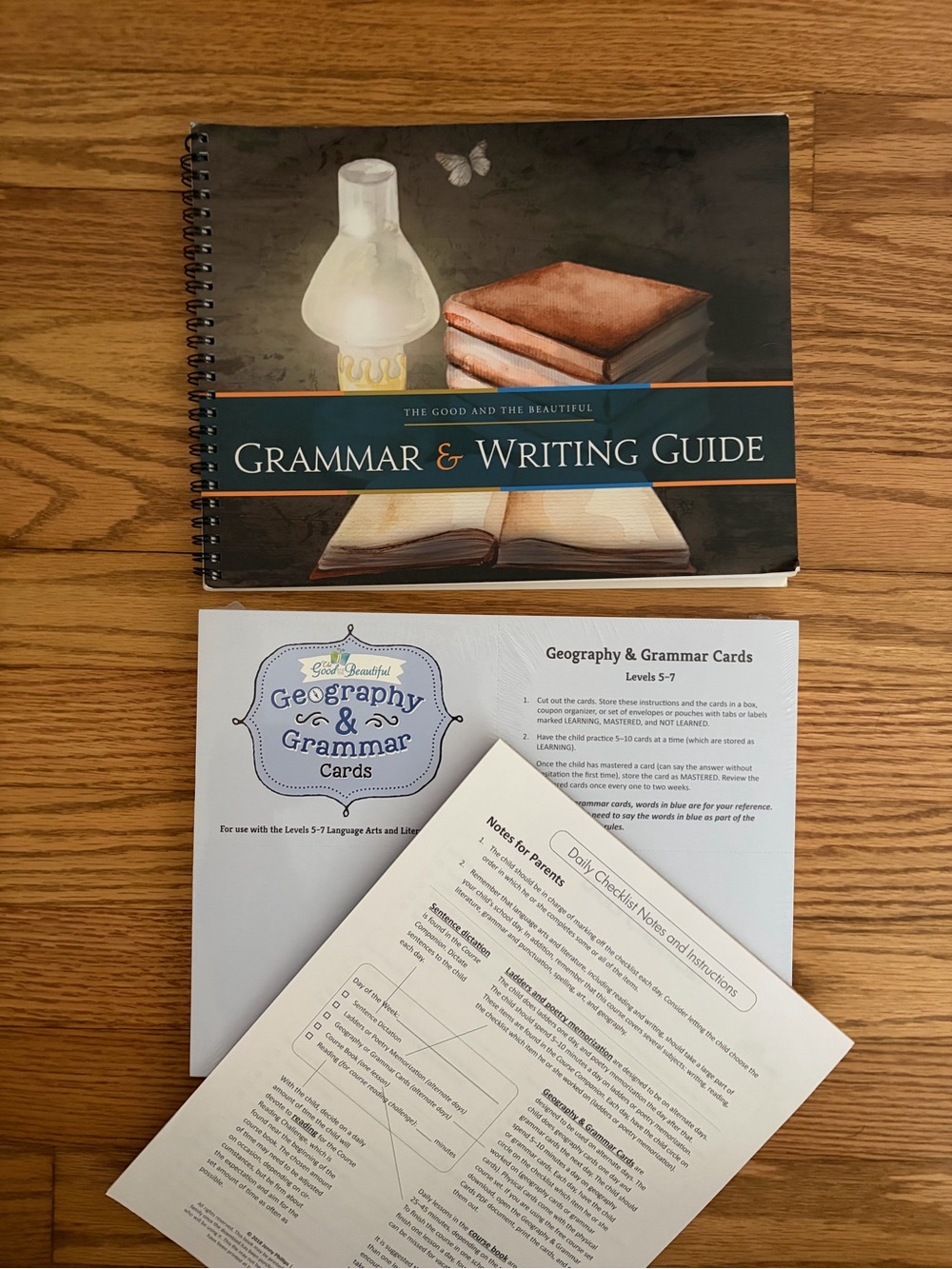TGAB Good and Beautiful Grammar & Writing Guide Geography Cards